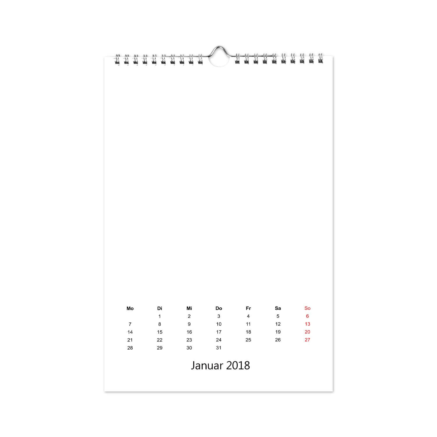 Fotokalender individuell bedruckbar A3/A4 mit Spiralbindung, hochkant