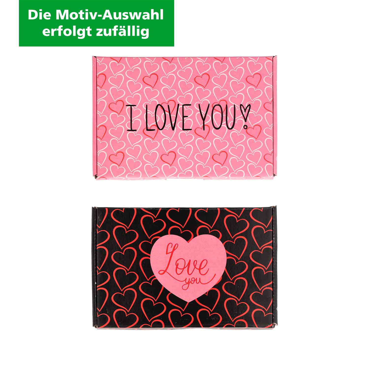 Damen Socken "Love is…" Geschenkbox (Motiv-Auswahl erfolgt zufällig), pink/schwarz/grau