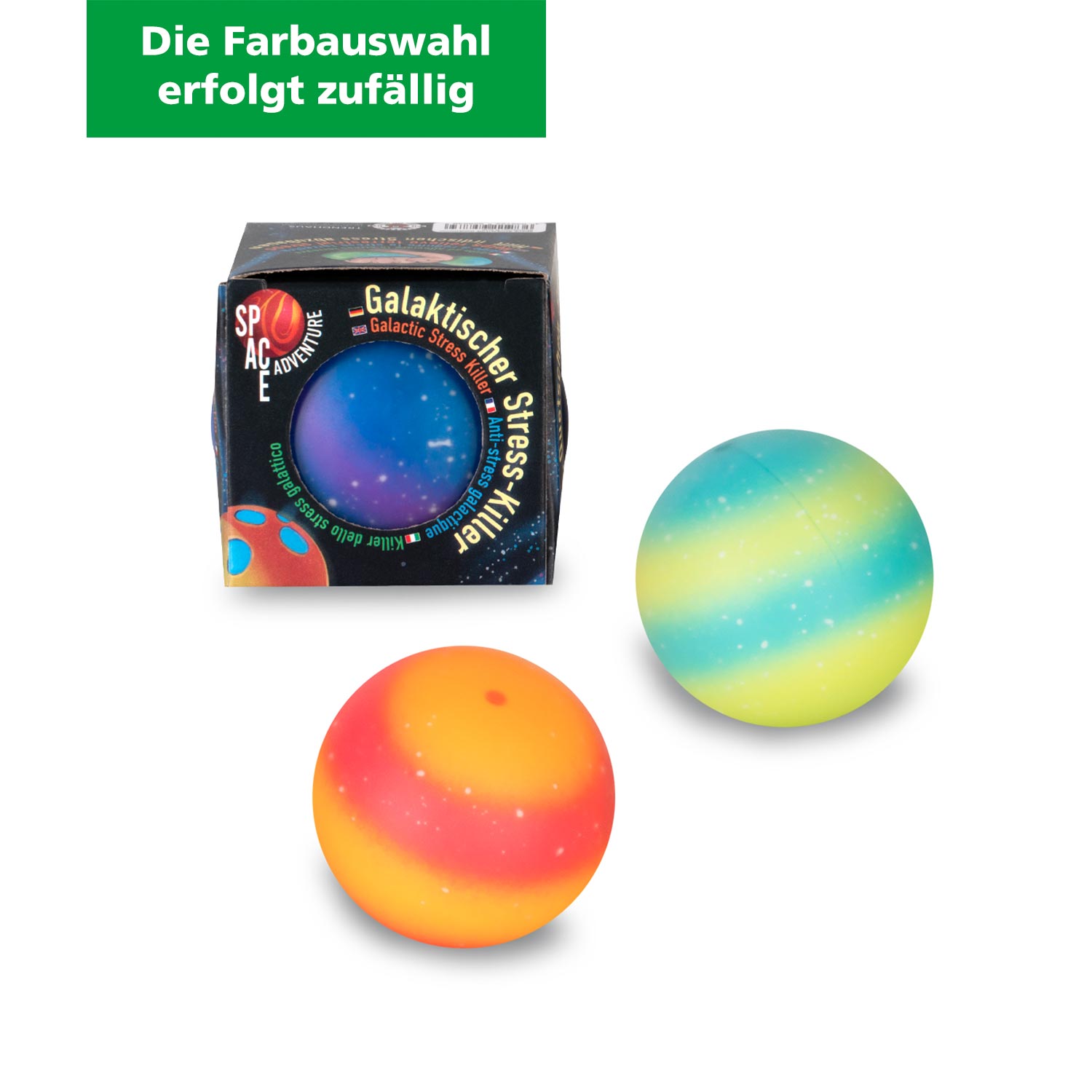 Space Adventure Galaktischer Stress-Killer Anti-Stressball Ø 6 cm (Farbauswahl erfolgt zufällig)