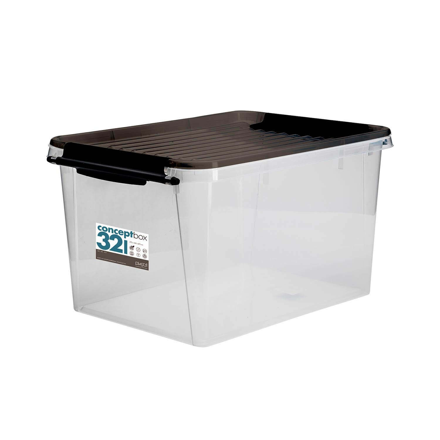 Aufbewahrungsbox 32 L mit Clickverschluss, Kunststoffbox