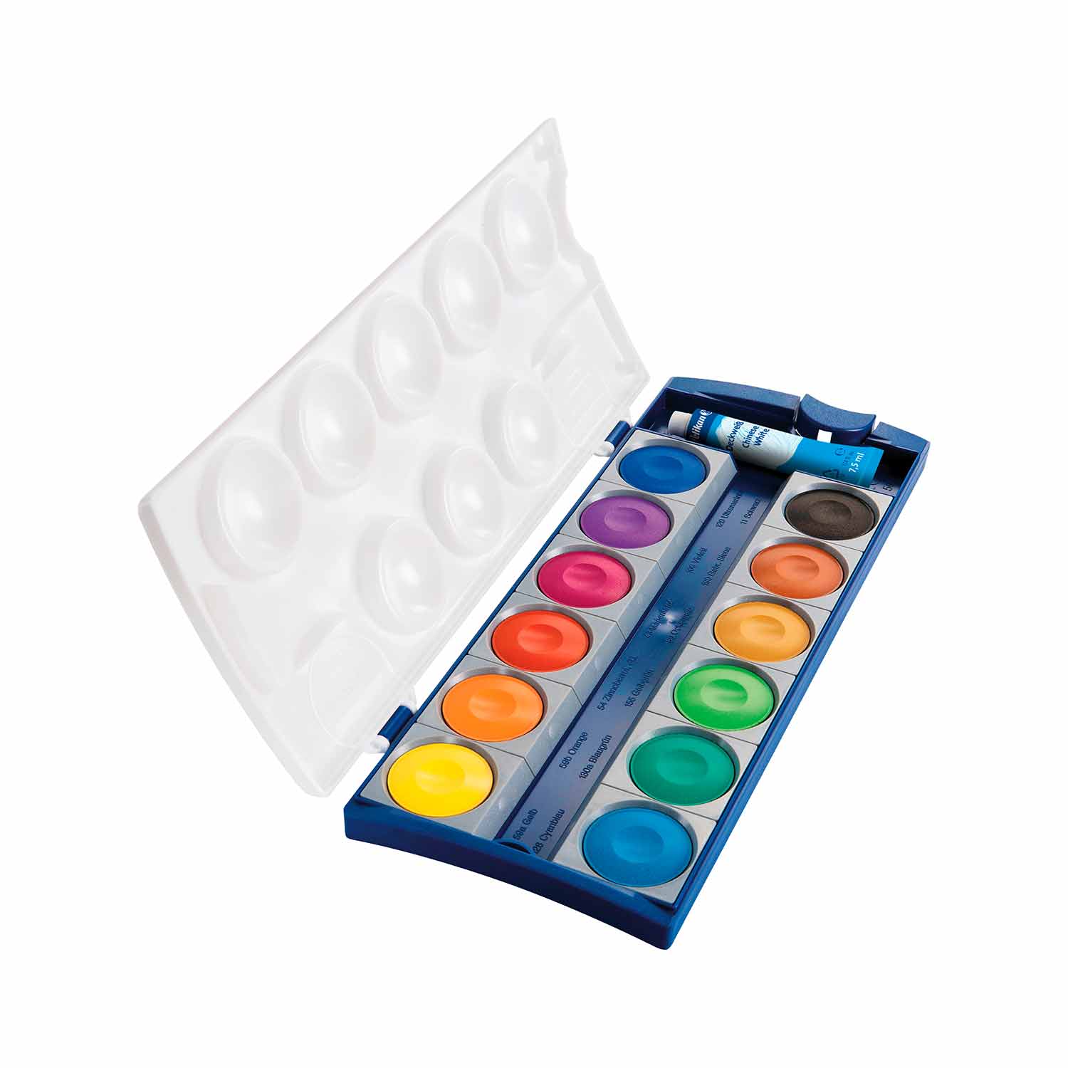 Pelikan Farbkasten K12 geöffnet13er-Pack mehrere Farben inklusive Deckweiß