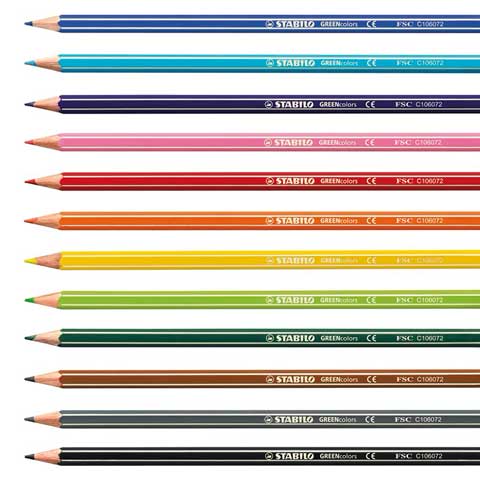 STABILO Buntstifte GREENcolors im 12er-Pack mit verschiedenen Farben, FSC-zertifiziert