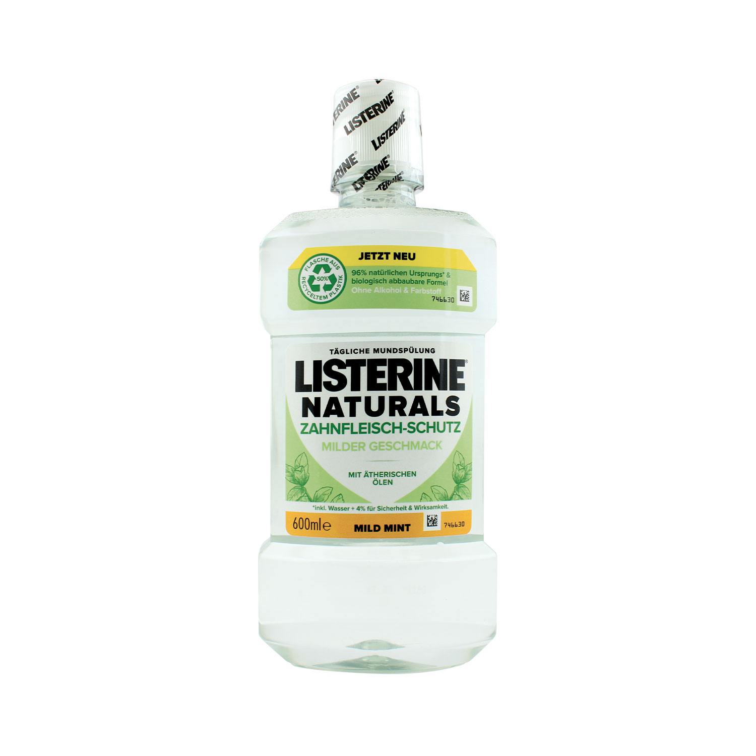 Listerine Naturals Mundspülung XL-Flasche Zahnfleisch-Schutz 600 ml