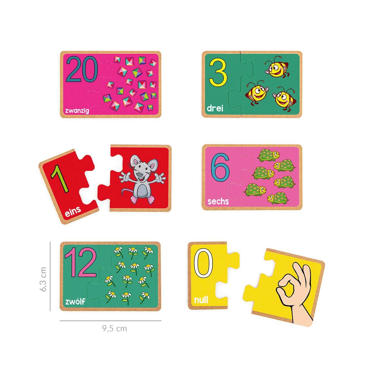 ABC Zahlen-Lernspielkarten, 42 Karten, Zahlen von 0-20 lernen
