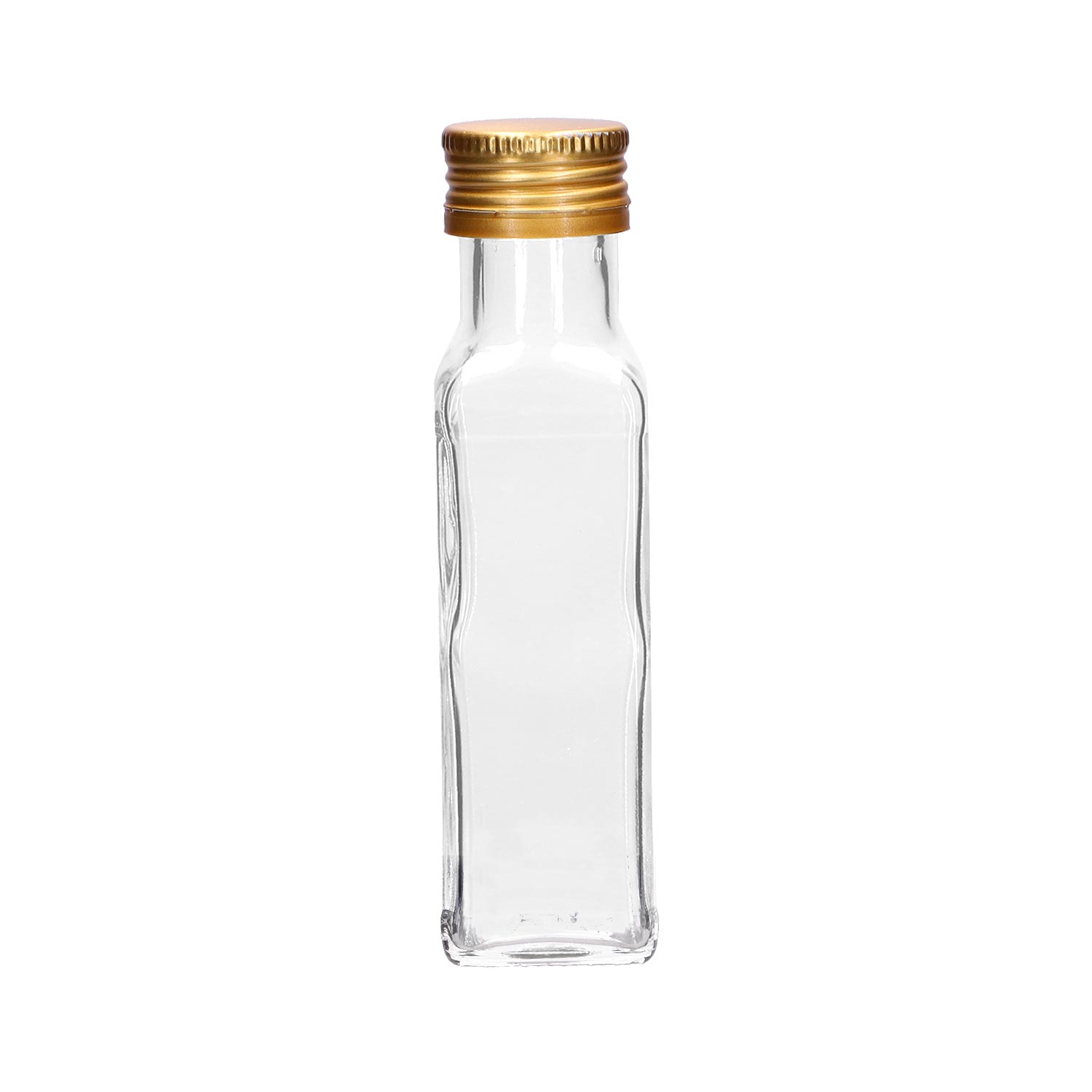 Glasflasche mit Schraubverschluss und individueller Gravur, 100 ml, farblos