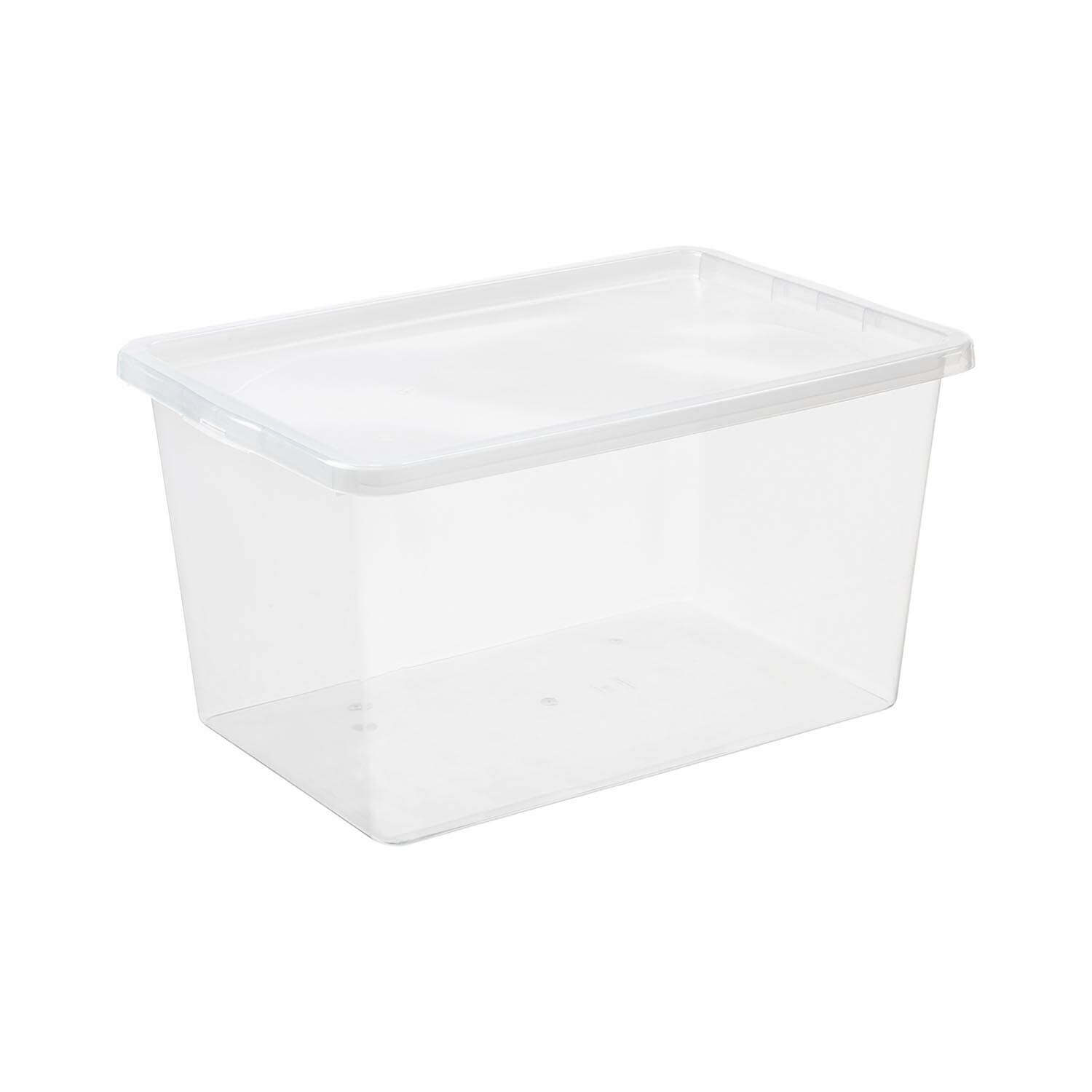 Aufbewahrungsbox "Basic Box" 52 L transparent, stapelbar, Kunststoffbox