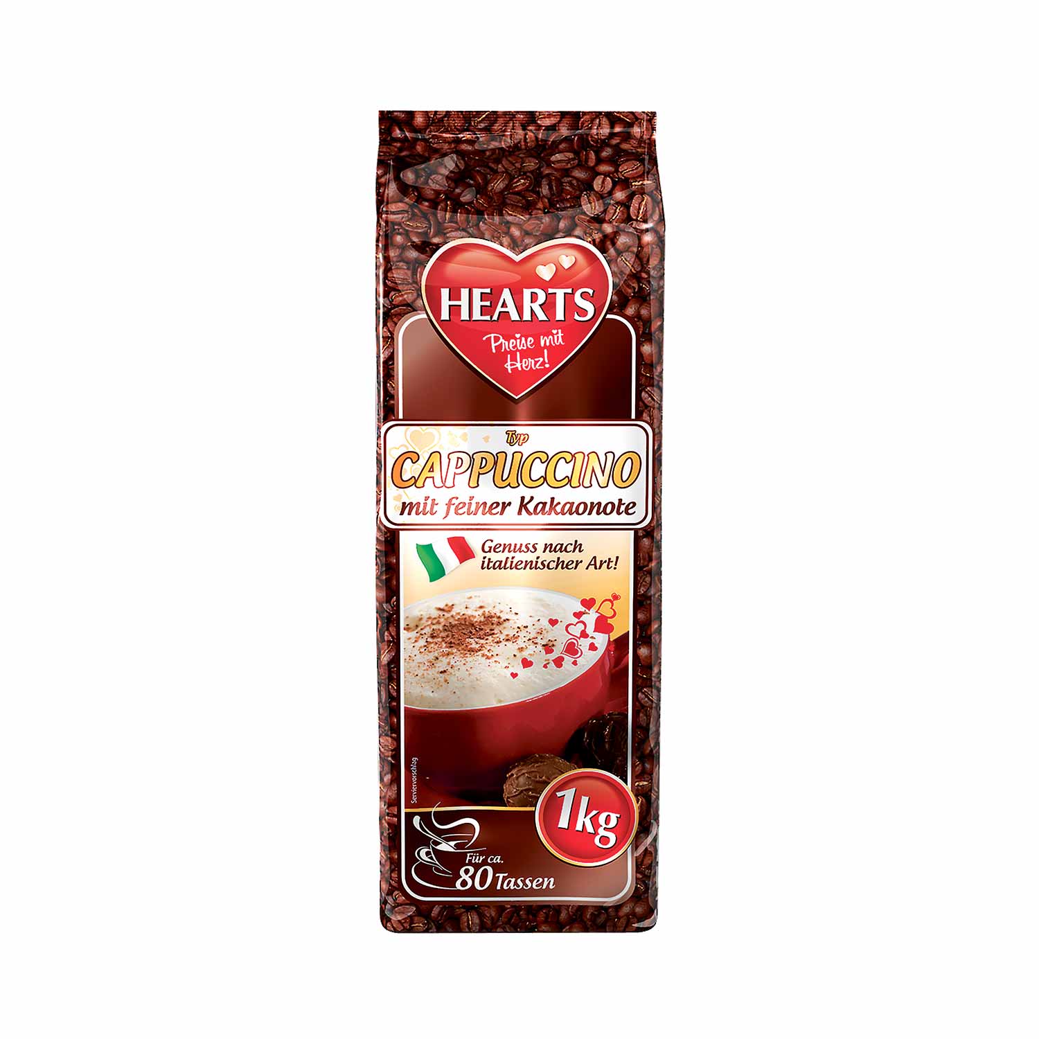 Hearts Cappuccino mit feiner Kakaonote 1 kg für ca. 80 Tassen