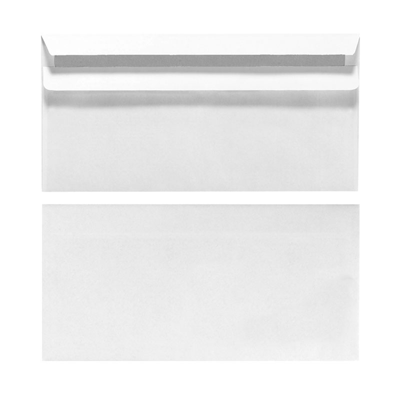 Briefumschlag DIN lang im 25er-Pack in weiß ohne Fenster und selbstklebend