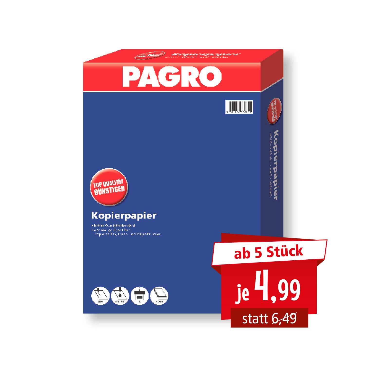 Pagro Kopierpapier A4 500 Blatt 80 g/m²