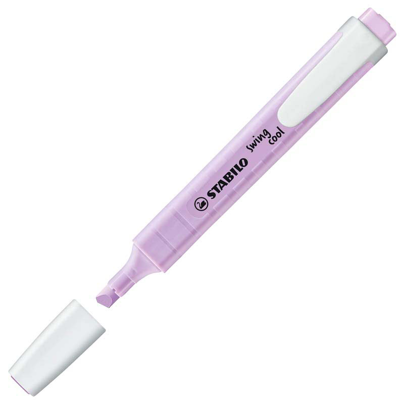 STABILO Textmarker swing cool in Pastellviolett mit 2 Strichstärken und Austrocknungsschutz