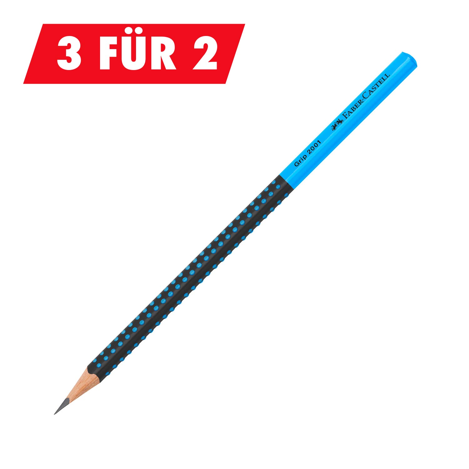 Faber-Castell Bleistift Grip 2001 Two Tone HB schwarz-blau