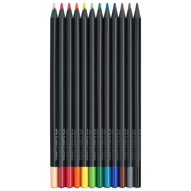 Buntstifte Black Edition im 12er-Pack mit mehreren Farben