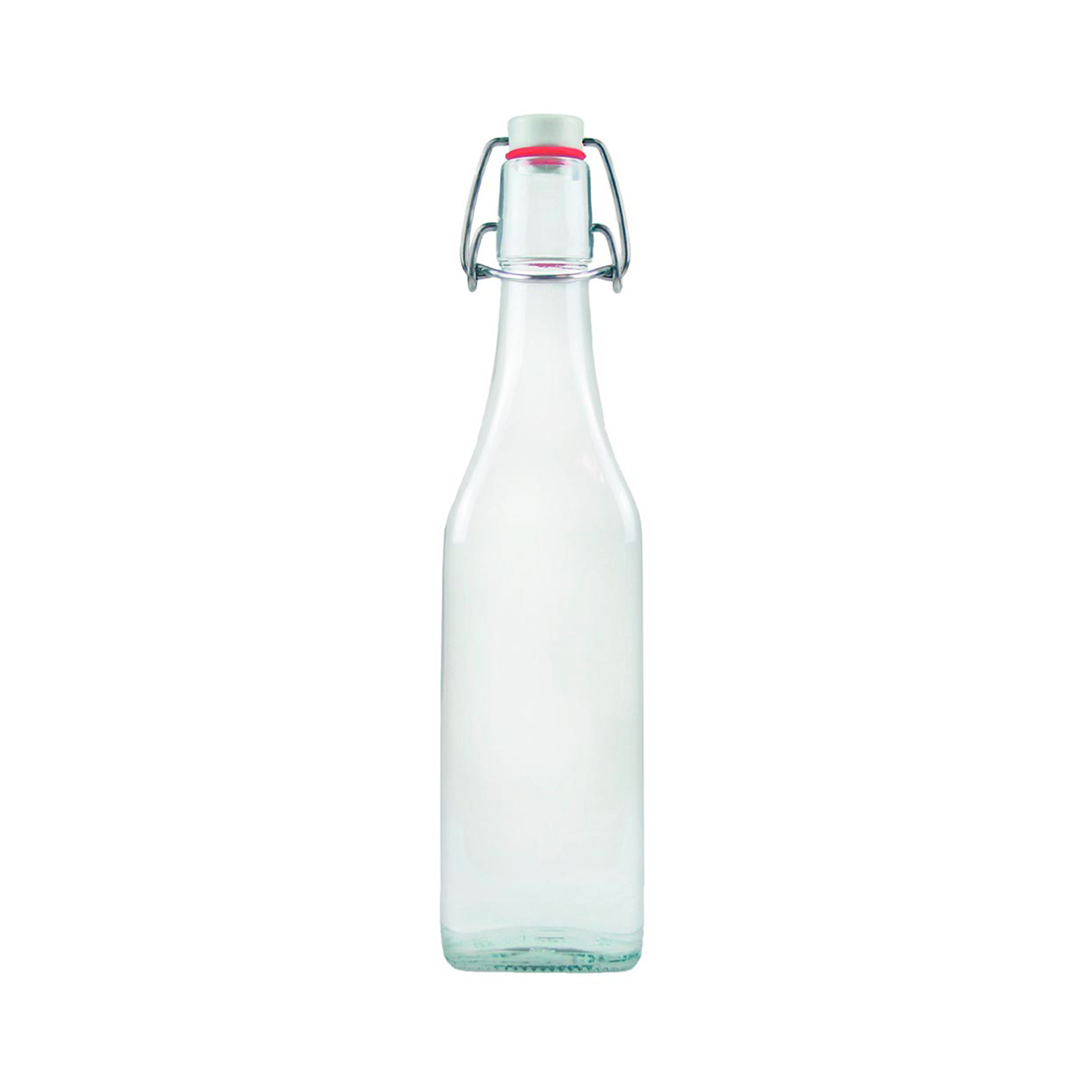 Glasflasche mit Bügelverschluss, 1 L eckig 
