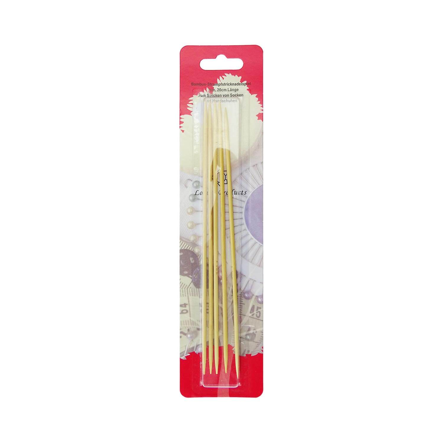 Strumpfstricknadeln aus Bambus, Nadelstärke 2,5 mm