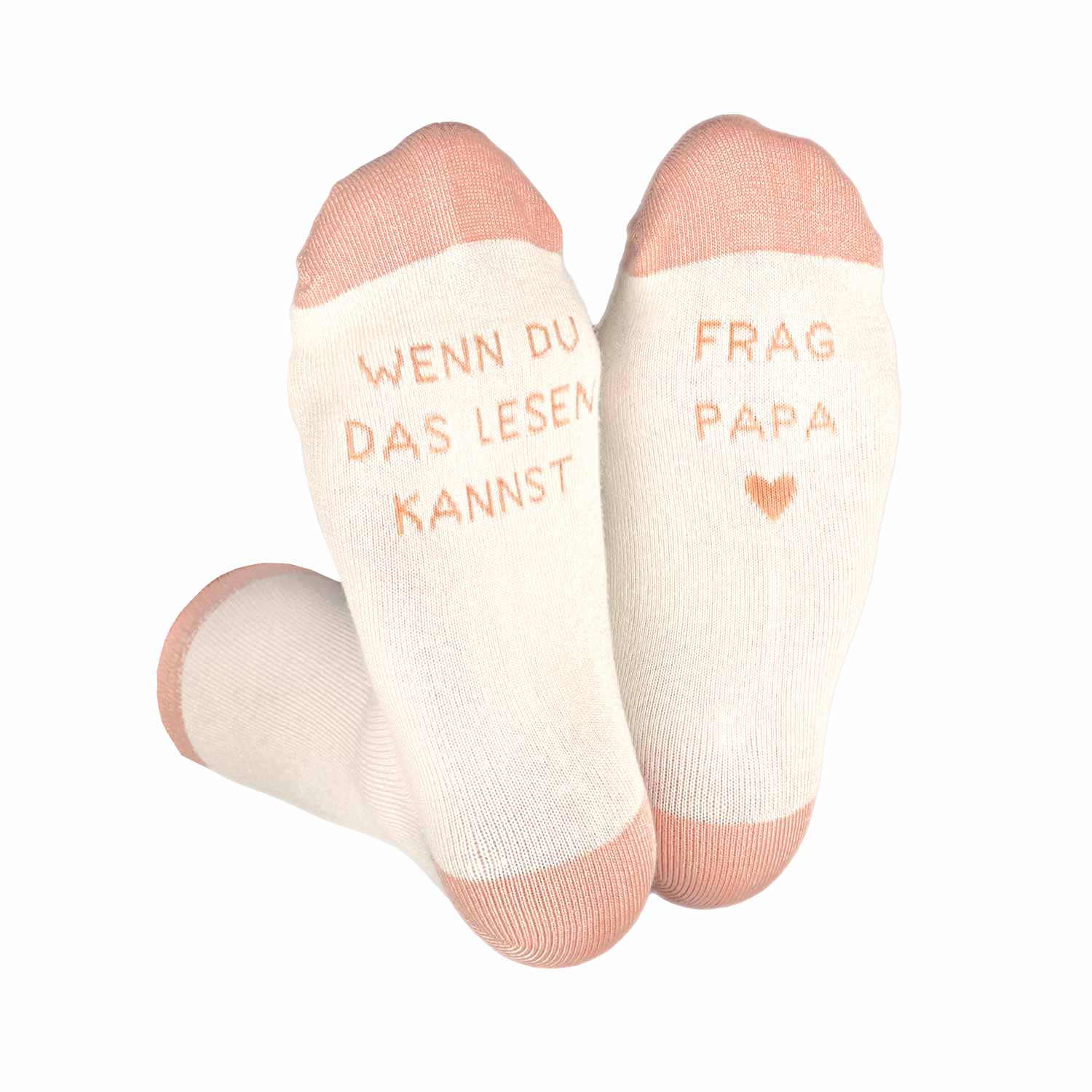 Coole Socken "Frag Papa" Damensocken Größe 36-40 weiß, rosa