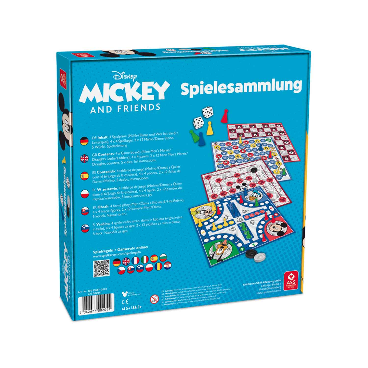 ASS Altenburger Spielesammlung - Mickey & Friends, 4 Brettspiele