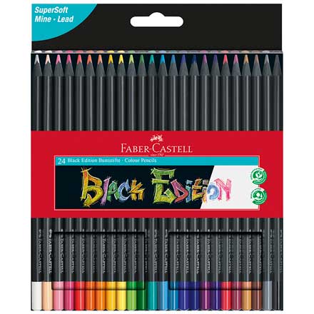 Buntstifte Black Edition im 24er-Pack mit mehreren Farben