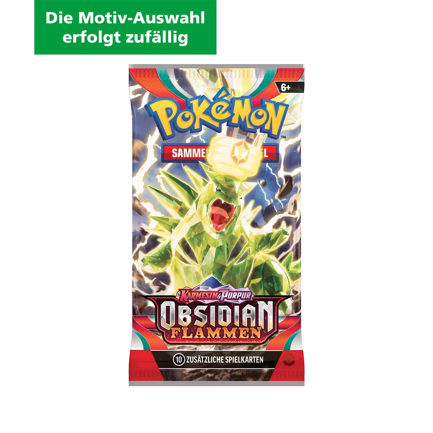 Pokémon Boosterpack Sammelkarten Obsidian Flammen (Die Motiv-Auswahl erfolgt zufällig) 