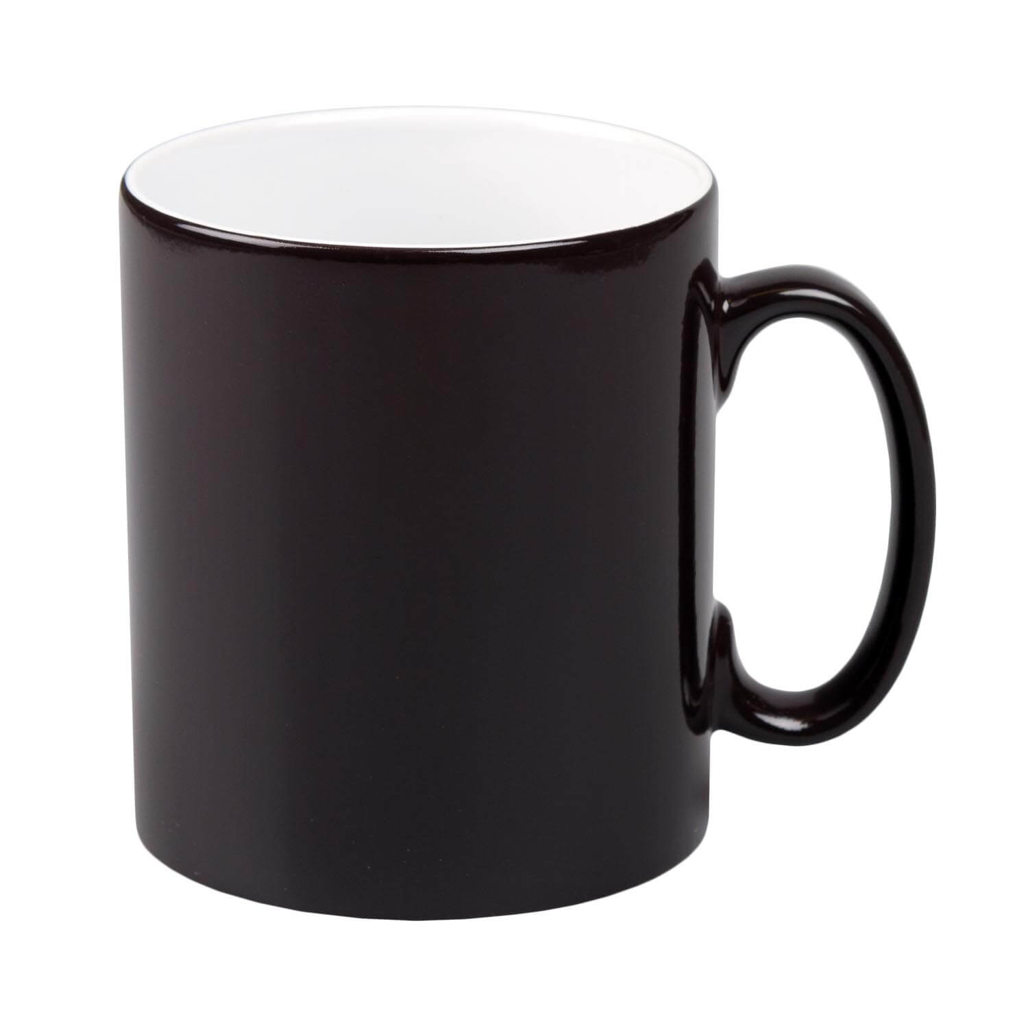 Magic Cup individuell bedruckbar aus Keramik, 300 ml, Matt/Hochglanz, schwarz