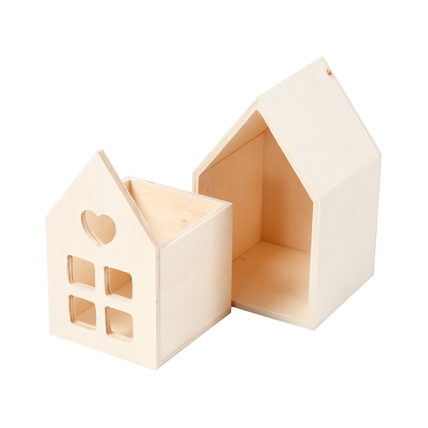 Holzbox Haus mit Schublade 10,8 x 6,8 cm